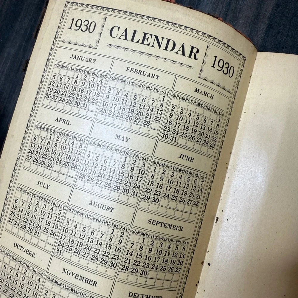 Vintage 1930 Saint Paul Fire‎ Marine Insurance Business Yearbook Calendar